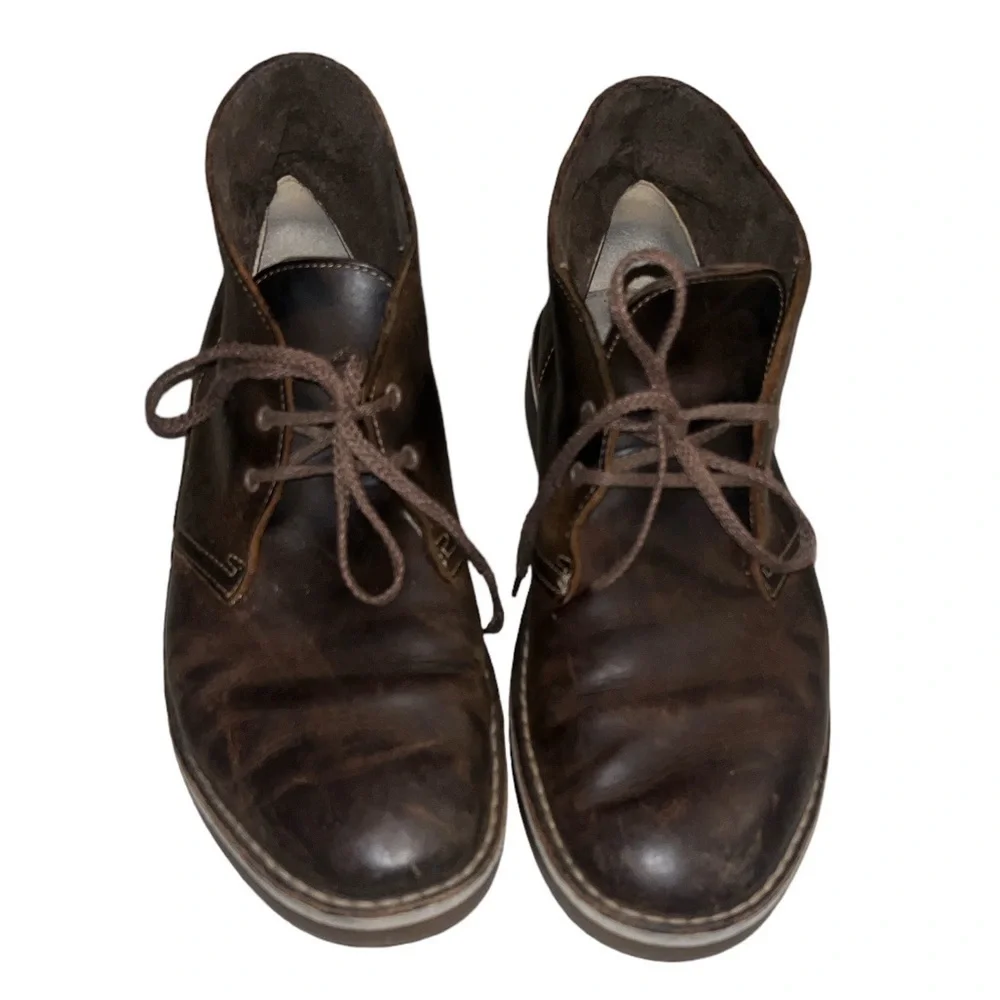 Clarks Bushacre leather brown chukka boots 9